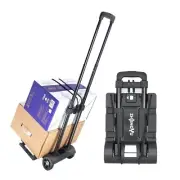 Folding Hand Truck Iron Tube Pull Rod Folding Cart Foldable Trolley Dolly wit...