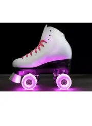 EpicSkatesCheerleader Indoor/Outdoor Quad Roller Skates,White/Pink Kids SizeJ11