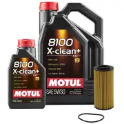 6L Motul 8100 X-CLEAN + 5W30 Wix Filter Motor Oil Change Kit For VW Audi API SN