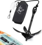 Alpinista Kayak Anchor,3.5 lb Portable Folding Boat Anchor Kit with 40 ft Marine Rope for Kayak, Canoes, Fishing, and Paddle Board Accessories