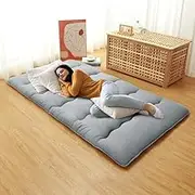 Huisuilinss Japanese Floor Mattress Futon Mattress,Thick Tatami Mat Sleeping Pad,Full Size Portable Floor Lounger Bed,Twin Size Comfortable Camping Mattress Pad