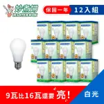 【妙煮婦】不頻閃LED燈泡白光12入組合(LED燈泡/9W)