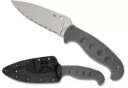 SPYDERCO Temperance Fixed Blade, CPM Cru-Wear Steel, W/Boltaron Sheath, FB05SGY