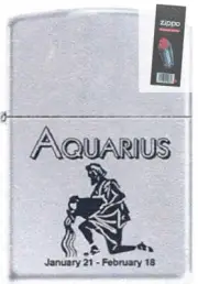 Zippo 9282 horoscope aquarius Lighter + FLINT PACK