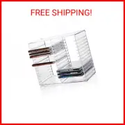 Stackable Clear Plastic CD Organizer w/ Rubber Feet | Rectangular Jewel Cases Ho