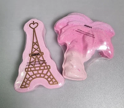 Palm Tree And Eiffel Towel Bath Bomb Set Claire's Pink SPA Bath Bombs (C4)