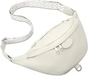 [KKXIU] Cross Body Bag Women Shoulder Belt Bags for Women with Adjustable Wide Strap, Cream White, Stylish