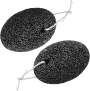 Foot Care Tool Set 2 Pack Natural Pumice Stone Callus Remover Pedicure Tools Feet Scraping Stone Black