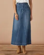 NEW Sundance Fraser Denim Long Skirt Modest Blue Medium Wash Size Medium $138