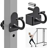 'Kipika Anchor for Resistance Bands Fits Power Rack with 5/8'' or 1'' Hole - Heavy Duty Steel Hooks with Rubber Pads for Home Gym Workouts, Strength Training,and Physical Therapy Exercise, 2 Pack'