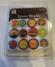 Stemma New Travel Epoxy 12 Brads Embellishments Scrapbooks Cards