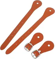 OSOLADY 1pair Adjustable Fake Leather Spur Straps for Boots Riding Equipment for Men and Women Western Horse Riding Accessories