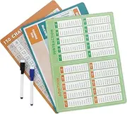 FUNOMOCYA 1 Set Writable Erasable Double Sided Math Learning Whiteboards Portable Interactive Education Boards for Includes Boards Poster Markers for Classroom and Home Use