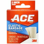 Ace Elastic Bandage Customized Compression Hook Closure 2 Inch 1 ct Pack of 6