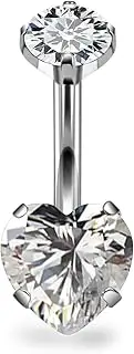 [Dyknasz] Titanium Belly Button Rings Hypoallergenic Belly Button Ring 14G Internally Threaded Navel Piercing Jewelry Bar Length 10mm