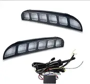 White/Amber Switchback LED DRL Fog Light Compatible For Ford Explorer 2016 2017 Turn Signal Feature/Daytime Running Lights Assembly