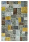 Colorful Handmade Patchwork Rug. Modern Bohemian Eclectic Style Wool Carpet