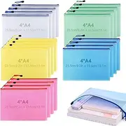 LAMCAN 20 Pack A4 Mesh Zipper Pouch Document Bag, Document Organiser, Document Folder, Suitable for School Office Supplies, Cross Stitch File Folder Organization Storage