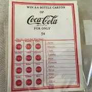 COCA COLA - WIN A 6 BOTTLE CARTON PUNCH CARD UNUSED