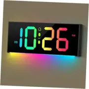 13" Digital Wall Clock Large Display, Alarm Clock Black-not Including Adapter