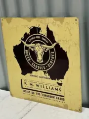 RM WILLIAMS LONGHORN METAL HEAVY DUTY SIGN 380 MM X 380 MM BOOTS MOLESKINS
