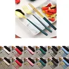 4pcs/Set with Case Bag Tableware Set Chopsticks Spoon Fork Knife Gift