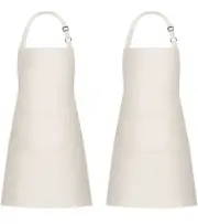 Jubatus 2 Pack 100% Cotton Aprons with 2 Pockets