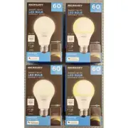 4 Pack Merkury Smart Wi-Fi LED Light Bulb A19 / E26 Dimmable White 800 Lumens