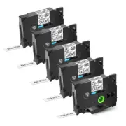 5PK TZ-131 TZe-131 Black on Clear Label Tape For Brother P-touch 12mm Ribbons