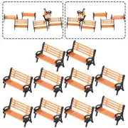 HO TT Scale 1 87 Model Train Bench Chair Settee Set of 10 for Decoration