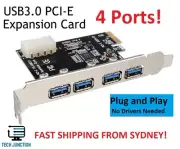 NEW PCI-E PCIE 4 Port USB3.0 Interface Expansion Card Converter Adapter + Molex