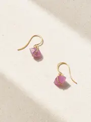 [Melissa Joy Manning] Melissa Joy Manning - 14-karat Recycled Gold, Ruby And Herkimer Diamond Earrings - Red - One size One size Red