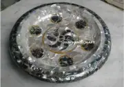 12" Marble Fruit Bowl Inlay mop shell Table home Decor dining decor serving bowl