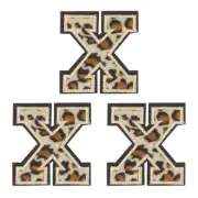 Letters x Patches Leopard Iron-On Letters Patch for Clothing Repair 3 Pcs