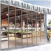 Magnetic Door Curtain Magnetic Thermal Insulated Door Curtain, Durable Clear Curtain Strips with Magnetic Closure, Transparent PVC Soft Glass Screen, 2mm Plastic Vinyl Strip Curtain(40x265cm)