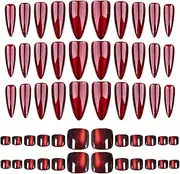 NHQZ Pack of 54 press on nails, sticking on nails with glue, artificial nails for sticking on, nails in cat eye design, artificial nails for women and girls