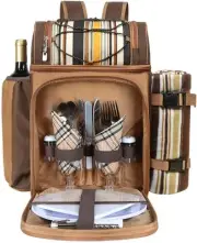 Hap Tim Picnic Basket Backpack for 2 Person with Insulated Cooler Compartment...