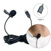 Type C Clip On Mic Omnidirectional USB C Microphone 2.2K�� for Phone 15 Series