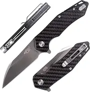 GANZO Firebird FH31-CF EDC Folding Pocket Knife, Razor Sharp, D2 Stainless Steel, G10 Handle with Clip, Outdoor (Carbon Fiber)