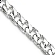[JewelryWeb] 925 Sterling Silver Solid Fancy Lobster Closure Polished 4.6mm Curb Chain Jewelry Gifts for Women - Length Options: 46 51 61