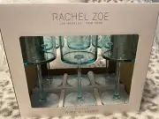 Rachel Zoe Set of 6 Acrylic Wine Glasses Turquoise New in Box