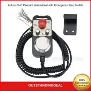 6-Axis CNC Manual Pulse Generator Handwheel 5V 100PPR with Emergency Stop Switch