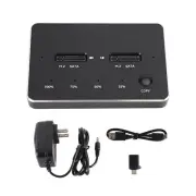 New M.2 SATA+SATA Dual Bay SSD Docking Station Duplicator Cloner Enclosure
