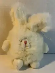 Russ Poofie Shiny White Easter Bunny Rabbit Plush Stuffed Animal Soft 7" w/ Tag