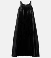 [Noir Kei Ninomiya] Noir Kei Ninomiya Pleated faux leather minidress AU 14 black