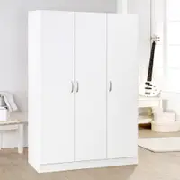 在飛比找松果購物優惠-《HOPMA》白色美背三門衣櫃 台灣製造 衣櫥 臥室收納 大