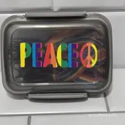 PEACE Stash Box Boomer Designed Pride Rainbows Filled With Rainbow Paperclips