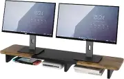 Dual Monitor Stand Riser, Large Monitor Stand for Desk, Monitor Riser with Stora