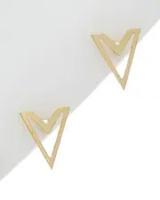 14K Italian Gold Double V Studs