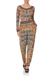 HAREM PANTS WITH FRONT PLEATS WILD FIRE